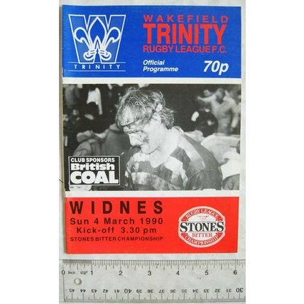 1990 programme Wakefield Trinity v. Widnes