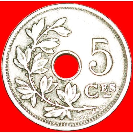 FRENCH LEGEND: BELGIUM★ 5 CENTIMES 1910! ALBERT I 1909-1934★LOW START★NO RESERVE