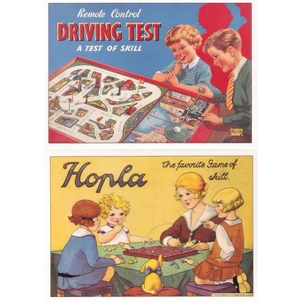 Hopla Board Game Remote Driving Test 2x Toy Advertising Postcard s