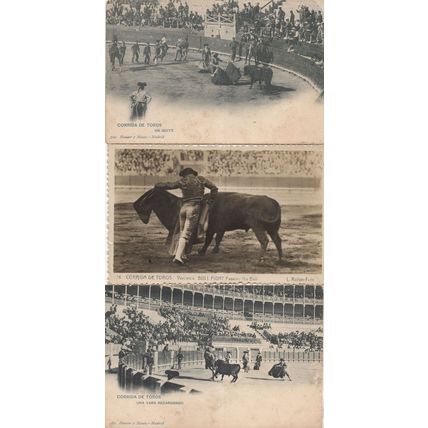 Corrida De Toros Bull Fight 3x Real Photo & Old Postcard s