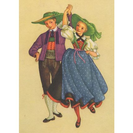 Le Wipptal Tyrol Tirol Austrian Folklore Costume Dance Postcard