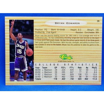 1993 Classic #29 Bryan Edwards