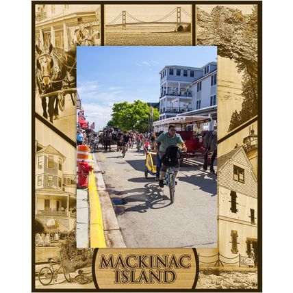 Mackinac Island Michigan Laser Engraved Wood Picture Frame Portrait (5 x 7)