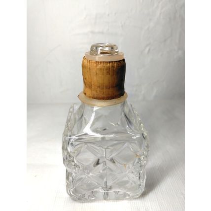 Vintage Crystal Whiskey Decanter Bottle Cork Stopper Top/ Square Bottle