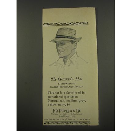 1956 F.R. Tripler Hats Ad - The Golfer's Hat