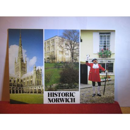 multiview, HISTORIC NORWICH, NORFOLK. unused postcard by Jarrold =