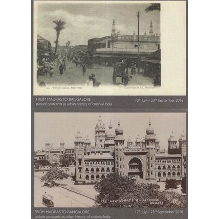 Colonial India Exhibition Transport Cards Madras Bangalore 2x Postcard
