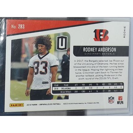 2019 Panini Unparalleled RODNEY ANDERSON (Bengals) Rookie Card #283