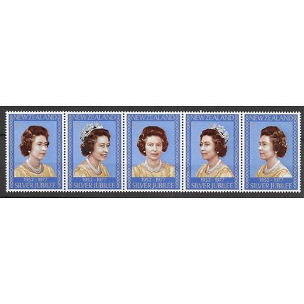 New Zealand 1977 Royal Silver Jubilee MNH tenant strip 5 M.S. 1137