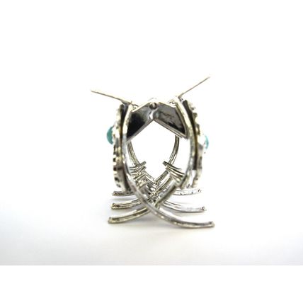Small/medium turquoise blue silver metal native western hair claw clip