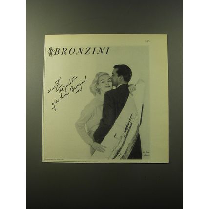 1960 Bronzini Fashion Ad - Accept the yacht - give him Bronzini
