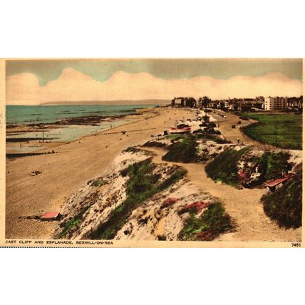 East Cliff and Esplanade, Bexhill on Sea, Sussex, England, 1950s, Postcard