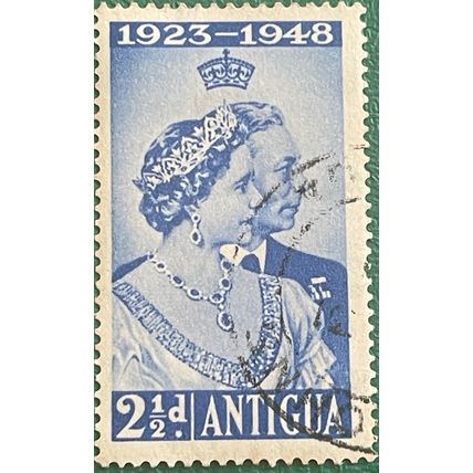 Antigua KGVI 1948 Royal Silver Wedding 2.5d ultramarine Used SG 112 stamp George