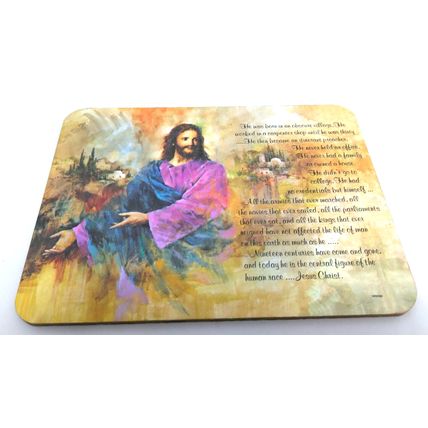 Christianity Jesus Christ Table Hot Pad/ Plaque Cork Back HP0030 Vintage Decor