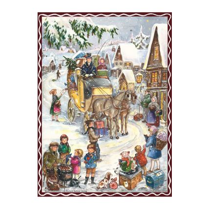ADV70149 - Sellmer Advent Calendar - Snowy Horse and Carriage Scene - 10.5"H ...