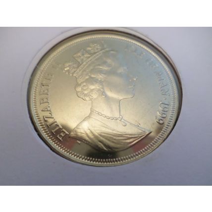 1999 Isle of Man, One Crown coin cover 100th Birthday Queen Mother-Wedding