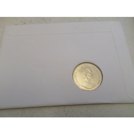 1999 Isle of Man, One Crown coin cover 100th Birthday Queen Mother-Wedding