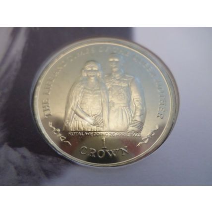 1999 Isle of Man, One Crown coin cover 100th Birthday Queen Mother-Wedding