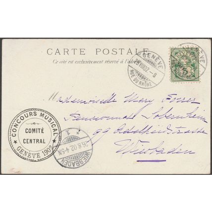 Concours National & International de Musique, Genève, 1902 - Atar CPA