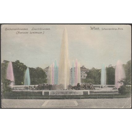 Hochstrahlbrunnen, Schwarzenberg-Platz, Wien, 1912 - Von Sivkovich AK