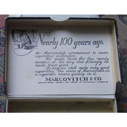Vintage Marcovitch & Co cigarette box