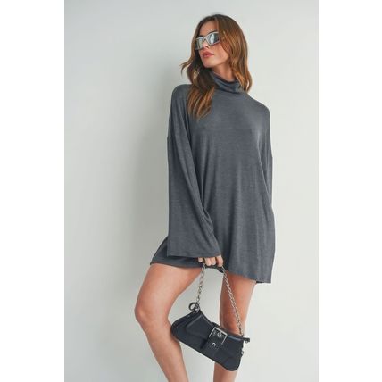 Bell Sleeve Turtle Neck Dress