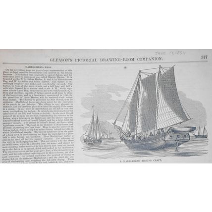 Marblehead, Massachusetts : Full page & 3 other prints + story. Gleason's 1854