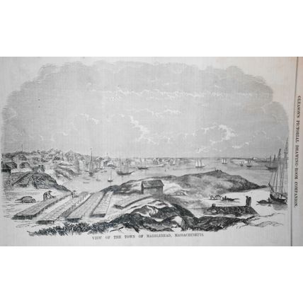 Marblehead, Massachusetts : Full page & 3 other prints + story. Gleason's 1854