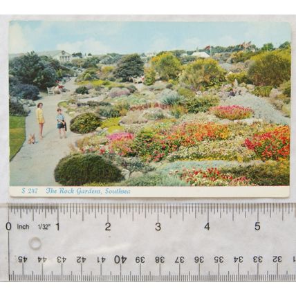 old postcard The Rock Gardens, Southsea ref1