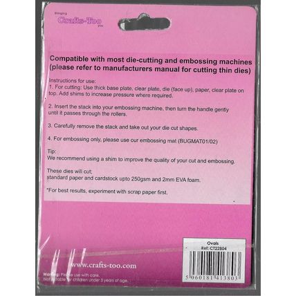 Crafts-Too. Ovals Die Set. Die Cutting Cardmaking Scrapbooking Crafts