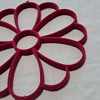 PINK Flower SCARF HANGER Belt Tie Velvet Holder Closet Organizer Storage Necktie