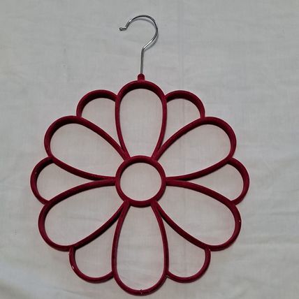 PINK Flower SCARF HANGER Belt Tie Velvet Holder Closet Organizer Storage Necktie