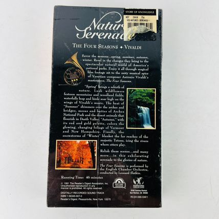 Readers Digest Natures Serenade The Four Seasons Vivaldi VHS NEW SEALED