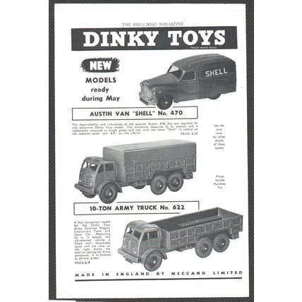 DINKY TOYS by MECCANO :- Original Vintage 1954 Magazine Advert <> POST FREE