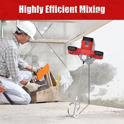 IMAYCC Cement Mixer, 2100W Electric Concrete Mixer with 6 Speed, 110V Handheld M