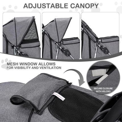 Monibloom 3 Wheels Pet Dog Cat Stroller for Small Medium Dogs and Cats, Lightwei