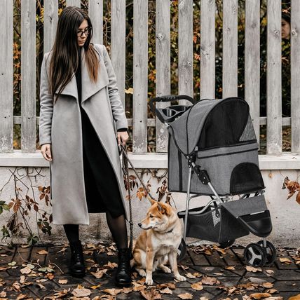 Monibloom 3 Wheels Pet Dog Cat Stroller for Small Medium Dogs and Cats, Lightwei