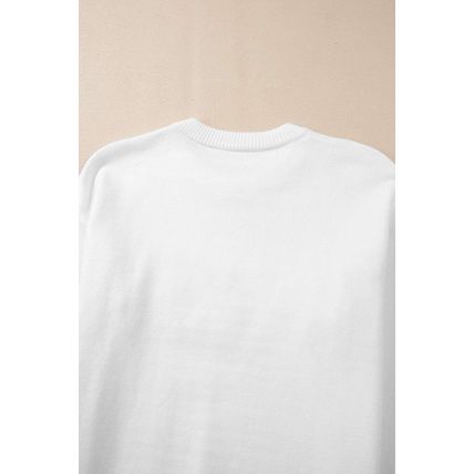 White Thankful Ivory Embroidered Sweater