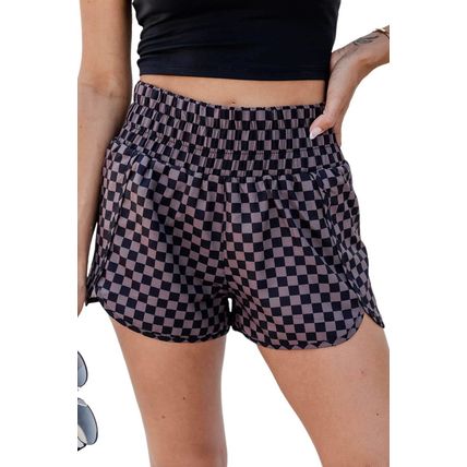 Brown Leopard High Waisted Athletic Shorts