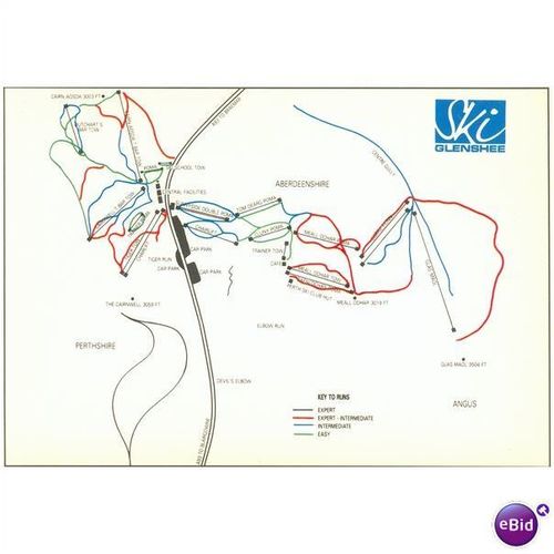 Scotland Postcard - Glenshee Chairlift plan, Braemar, - J. Hinde 2SC262