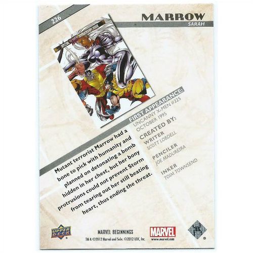 2012 Marvel Beginnings 2 - #226 - Marrow