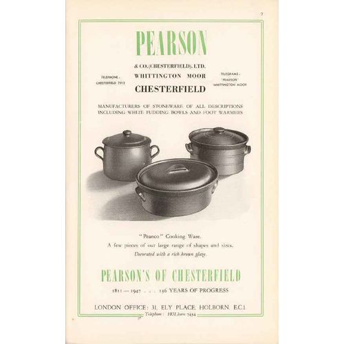 pearson company ltd 1947 peanco cook ware stoneware pottery vintage ad