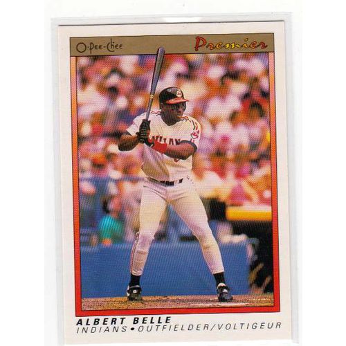 1991 O-pee-chee Premier Albert Belle baseball card #8- 2nd Year –Oddball