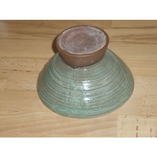 Green Studio Pottery Footed Bowl - Marked