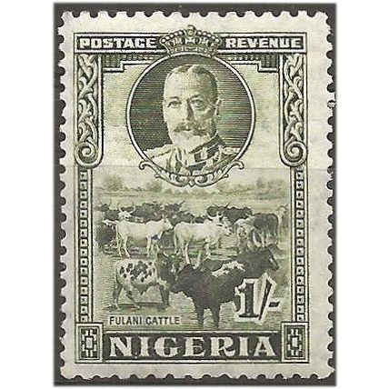 Nigeria 1936 SG41 1/- Sage-Green Unmounted Mint .. ..
