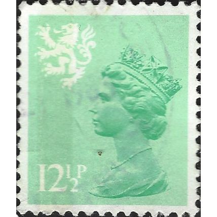 SCOTLAND, Queen Elizabeth II, Machin, light green 1982, 12½p, #2