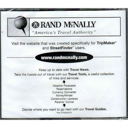 Rand McNally StreetFinder 1998 (2CDs) for Windows - NEW Sealed Jewel Case