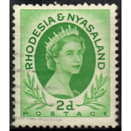 RHODESIA & NYASALAND, 1954-56 2d QEII, SG 3 (Scott 143), used