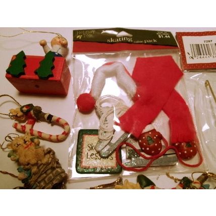 Vintage Lot of 33 pc Miniature Christmas Crafting Supplies