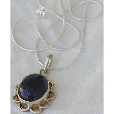 Purple flower glass pendant